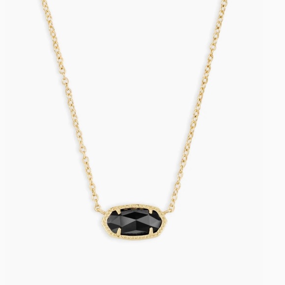 Kendra Scott Jewelry - Kendra Scott Gold Pendant Necklace Black Opaque - Brand New Never Worn w/ bag